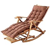 Sonnenliege Relaxstuhl Garten Outdoor Schaukelstuhl Max.150kg Klappbar Relaxsessel Schwingstuhl mit Auflage Armlehne für Erwachsene Kinder Balkon W