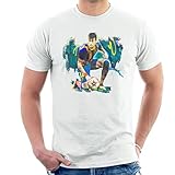 VINTRO Neymar Barcelona FC Herren T-Shirt Original Portrait von Sidney Maurer Professionell bedruckt Gr. XL, weiß