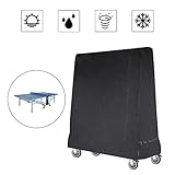 Gurkkst Premium Tischtennisabdeckung wasserdichte Tischtennisplatte für Outdoor und Indoor Schwarz (185 × 70 × 165 cm)