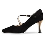 Werner Kern - Damen Tanzschuhe Sarah 6,5 - Velourleder Schwarz - 6,5 cm [UK 5.5]