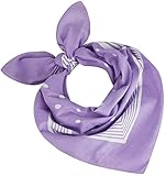 Tobeni 000803 Damen Herren Nickituch Kopftuch Bandana Halstuch Punkte Baumwolle Unisex Farbe Flieder Grösse 55 cm x 55