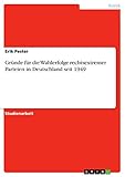 Gründe für die Wahlerfolge rechtsextremer Parteien in Deutschland seit 1949