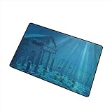 YnimioHOB Ocean Universal Fußmatte Sonnenstrahlen über den Ruinen Einer früheren Zivilisation Tiefsee Atlantis World Nautical Picture Print Fußmatte Bodendekoration T