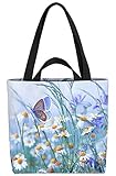VOID Frühlingswiese Schmetterling Tasche 33x33x14cm,15l Einkaufs-Beutel Shopper Einkaufs-Tasche Bag