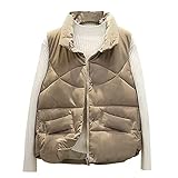 Damen Herbst Winter Daunen Baumwolle Warme Jacke Mode Flauschig Weich Softshell Weste Jacke mit T