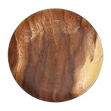 DREAMDEER Runde Holzteller Brot Dessert Serviertablett Kuchenformen Geschirr Teller - M#