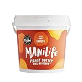 ManiLife Erdnussbutter - Peanut Butter - Alles Natürlich, ein Anbaugebiet, ohne Zuckerzusatz, ohne Palmöl – Deep Roast Smooth - (1 x 1kg)