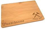 Samunshi® Holzbrett mit Gravur Glück Auf Hammer und Schlägel aus Bambus Brett Frühstücksbrettchen als Holz Schneidebretter Holzbrett Küche Vesp