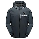 Woakzhe Herren Trainingsanzug TRI-UM.PH Wasserfeste Kapuze Jacke Casual Reißverschluss Strickjacke Hoodies (Grey,L)