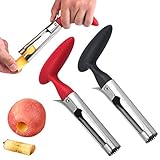 Edelstahl Apfelentkerner Apple Entkerner Entferner 2 Stück Apfelentkerner Mit Griff Apfelkernausstecher Pear Entkerner Entferner Mit Scharfer Gezackter Klinge Schwarz Rot 17.5cm Für Home Kü