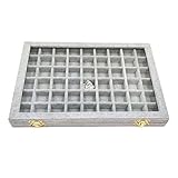 sharprepublic 3X Durable Box Schmuck Display Tray Case Container mit Klarglasdeck