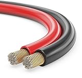 sonero® 10 Meter 2x4,00mm² CCA Lautsprecherkabel / Boxenkabel, Farbe: rot/schw