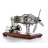 Mecotecn Stirlingmotor Bausatz, Heißluft-Stirling mit 16 Zylinder Stirling Engine Kit Physik Experimentieren Unterricht Spielzeug, Kreatives Geschenk