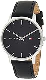 Tommy Hilfiger Herren Analoger Quarz Uhr mit Echtes Leder Armband 1791651