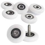 Yuanqian Duschrollen, Duschtüren, 23 mm, Duschtür-Roller, Duschkabinen, Räder, nicht rostend, 8 Stück mit Schraub