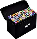 TongfuShop 80 Farbige Graffiti Stift Fettige Mark Farben Marker Set,Marker Pen Twin Tip Textmarker Graffiti Pens für Kunstler Sketch Marker S