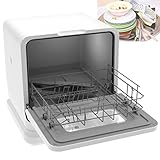 kompakter Spülmaschine, Programme Mini Tischgeschirrspüler, Tragbarer Mini Geschirrspüler, Silence Programm besonders leise, Trockenfunktion ​für Wohnungen, Schlafsäle und Wohnmob