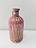 Gilde Flaschenvase Rosy aus Glas rosa antik