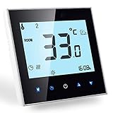 Smart Wifi Heizkörperthermostat für Gas/Wasser, kompatibel mit Alexa Echo Google Home-Thermostat, digital, kabellos, CronoThermostat, Raumthermostat, Touch-Schalter 3A, 220.00V