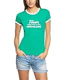 Mein Dirndl hängt noch an der Wäscheleine ! Damen Ringer Oktoberfest Wiesn T-Shirt Green_RIGI Ringer Gr.L