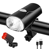 Tatopa Fahrradlicht Led Set | Fahrradlampe USB Wiederaufladbare Fahrradbeleuchtung Wasserdicht Fahrrad Licht | StVZO Zugelassen Frontlicht und Rücklicht F