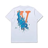 Herren und Damen VLONE T-Shirt Sommer Hip Hop Baumwolle Rundhals Kurzarm Big V Brief Drucken Tee S