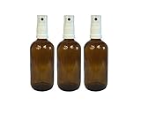 hocz Apotheker-Sprühflasche aus Braunglas Zerstäubereffekt 3 teilig | Füllmenge 100 ml | Fingerzerstäuber Sprühflaschen Pumpsprüher kleine Glasflaschen Parfümzerstäuber Made in Germany
