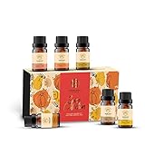 Herbloom Gewürzmischung, ätherische Öle, verbesserte 6 Packungen à 10 ml, Aromatherapie-Öl, Geschenk-Set, reine und natürliche Duftöle für Diffusor (Apfelwein, Zimt, Kaffeekuchen, Lebkuchen)