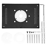 KUANGQIANW Werkbank Harteloxiertes Aluminium Trimmmaschine Graviergerät Flip Board mit 3 Ringen für DIY Holzbearbeitung Einsatz Platte Frästisch (Farbe: Einlegeplatte)