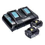 Makita Power Source Kit 18 V mit 2x BL 1850 B Akku 5,0 Ah + DC 18 RD Doppelladegerät (199482-2)