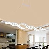 Pendelleuchte Dimmbar LED Esstisch Esszimmerlampe Moderne Kreative Designer Lüster Höhenverstellbar Metall Welle Decken-leuchte Jugendzimmer Dekorative Hängeleuchte Wohnzimmer Büro Bad Lampe (4 Welle)