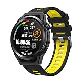 XINBOOBA 20mm Silberne Schnalle Verstellbares Silikon-Sportarmband Ersatz Armband für Huawei Watch GT3 42mm Männer F
