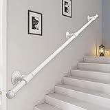 Modern Stairs Handlauf für Wände Geländer-Geländer-Unterstützungs-Kit, Outdoor-Haltegriff Treppengeländer für Indoor-Outdoor-Handläufe Wandhalterung (1ft-20ft) (Color : Black, Size : 15ft) (