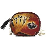 LUNLUMO Retro Vintage Poker Karten Kette Schulter Abend Clutch Umhängetasche Umhäng