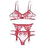 Dessous Set Still Pyjama Set Damen Schlafanzug Lang Calida Schlafanzug Damen NachtwäSche Damen Sexy Set Schlafanzug Herren Lang Xl (Rot 1,L)