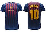 Fußballtrikot Barcelona Lionel Messi 10, zugelassene Replica 2018–2019, für Kinder (2, 4, 6, 8, 10, 12, 14 Jahre) und Erwachsene (Größe S, M, L, XL), Blau, rot, gelb, 6 J