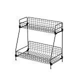 HAIBOMY Badezimmerregal 10 stücke Haken 2 Schicht Eisen Lagerung Rack Küche Organizer Gericht Waschbecken Abfluss Rack Für Bad Küche Büro Regal cocina accesorio (Farbe : 32.5x16.5x12cm)