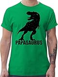 Vatertagsgeschenk Papa - Papasaurus mit T-Rex - schwarz - XL - Grün - Vatertag - L190 - Tshirt Herren und Männer T-S