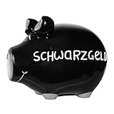 KCG Spardose Schwein Schwarzgeld Keramik schw