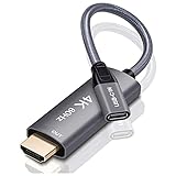 Uniquelove Kabeladapter Typ-C-Buchse Auf Hdmi-Kompatibler Stecker USB-Typ-C 3.1-Eingang Auf Hdmi-Kompatibler Ausgangskonverter 4K 60Hz-Adapter - Silber 0.2M