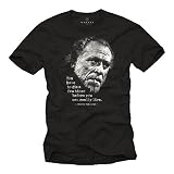 Charles Bukowski Zitate T-Shirt Herren - You Have to die - Sprüche T-Shirts Männer schwarz XXXXL