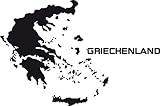 GRAZDesign Wandtattoo Schriftzug Griechenland - Wandtattoo Urlaub - Wanddekoration Wandtattoo Reisebüro - Wanddeko Erdkunde / 86x57cm / 070 schw
