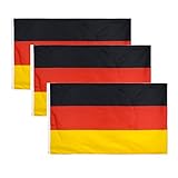 BIGTREE 3 Stück 90 x 150 cm Deutschland Flagge National German Supporter Fans Flaggen Lebendige Farbe UV Fade Resistant Sportereignisse Indoor Outdoor Dek