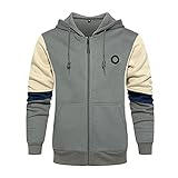 BIKETAFUWY Kapuzenjacke Herren Farbblock Kapuzenpullover Outdoorjacke Sweatjacke mit Kapuze Reißverschluss Oversize Langarm Hoodie Sweatshirt Outdoorjacke Herbst Winter Outw