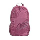 Skechers Mittelgroßer Rucksack mit zwei Reißverschlussfächern und gepolsterten Rückenteilen und verstellbarem Schultergurt, burgunderfarben,