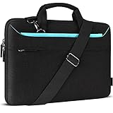 DOMISO 14 Zoll Wasserdicht Laptop Tasche Aktentasche Schultertasche Notebooktasche für 14' Lenovo IdeaPad Yoga 710 ThinkPad A475/Acer Aspire 1 Swift 3/HP Stream 14 Pavilion 14/Asus/Dell,Schw