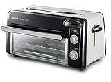 Tefal Toast n’ Grill TL6008 | 2 in 1 Toaster und Mini-Ofen | Sehr energieeffizient und schnell | 1300 Watt | Schwarz/