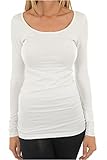 Vero Moda Damen VMMAXI My LS Soft Long U-Neck NOOS' Langarmshirt, Weiß (Bright White), 42 (Herstellergröße: X-Large)