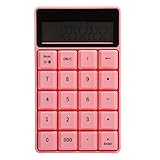 Dpofirs 2,4 G Drahtlose Numerische Tastatur für Computer-Desktop-Laptop, Tragbarer Mini-Taschenrechner in Rosa mit Bildschirm mit Drainage-Design für Büro-Schule zu Hause(ROSA)