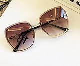 N+A Randlose Damen Sonnenbrille-mit schön case -Beliebte cool Aussehen-Wählen können Zwei Farben(grau/kaffeebraun)-Eine gepflegte Technik -Übergroße randlose Diamant-S
